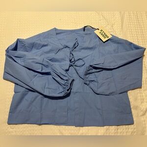 Daily Drills Poplin Tie Top Malibu Blue Size M/L NWT